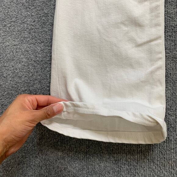 Frame Jeans Womens 29 White Denim Le High Flare Mid Rise 5 Pocket Stretch *READ - Picture 3 of 11